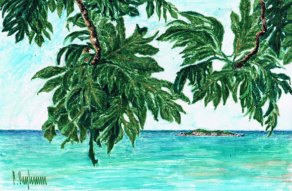 Under Bread Tree. Negril. Jamaica